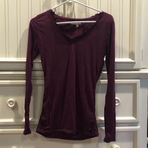 Aero Maroon V-Neck Long Sleeve